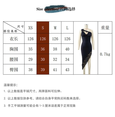 Sonicelife Export Women's Gothic Style American Hot Girl Black Lace Stitching Bandage Dress Spring Women's High-end Feeling