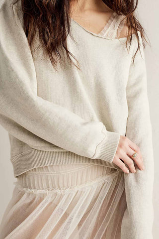 Sonicelife Contrast Crew Neck Knitted Sweater