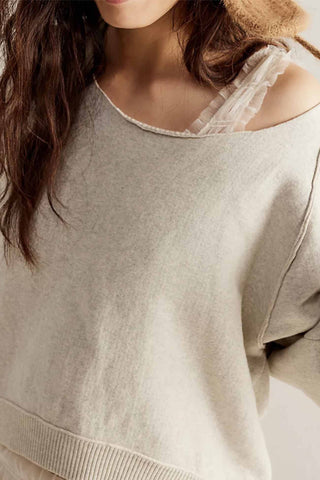 Sonicelife Contrast Crew Neck Knitted Sweater