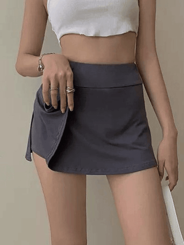 Sonicelife Lined Split Tennis Mini Skirt