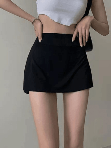 Sonicelife Lined Split Tennis Mini Skirt