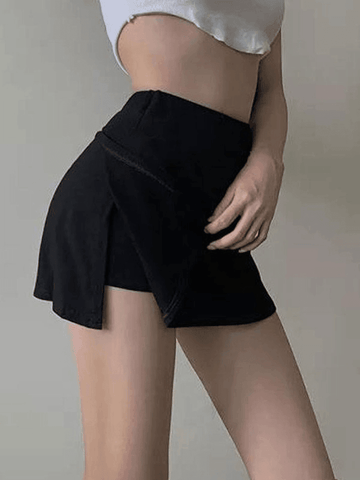 Sonicelife Lined Split Tennis Mini Skirt