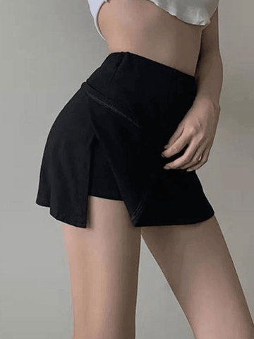 Sonicelife Lined Split Tennis Mini Skirt