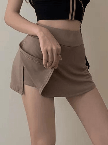 Sonicelife Lined Split Tennis Mini Skirt