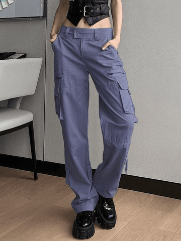 Sonicelife Low Waist Baggy Parachute Cargo Pants