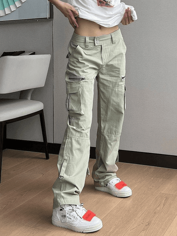 Sonicelife Low Waist Baggy Parachute Cargo Pants