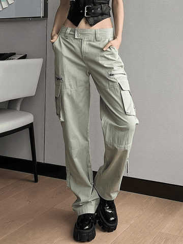 Sonicelife Low Waist Baggy Parachute Cargo Pants