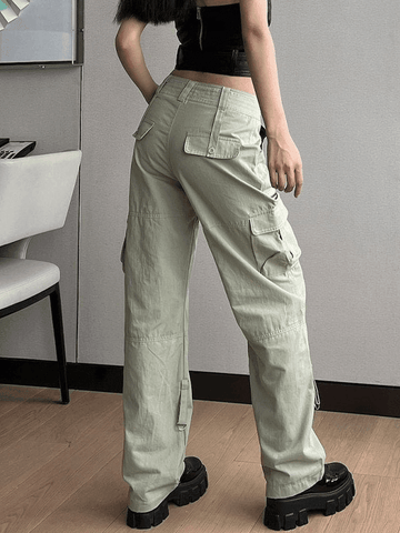 Sonicelife Low Waist Baggy Parachute Cargo Pants