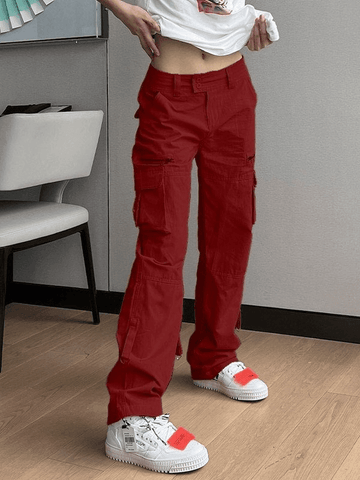 Sonicelife Low Waist Baggy Parachute Cargo Pants