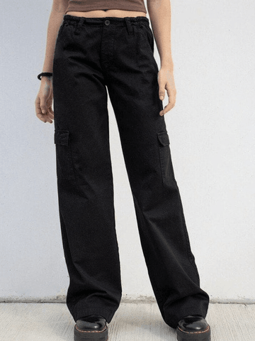 Sonicelife Low Waist Y2K Straight Leg Pants