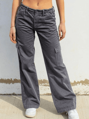 Sonicelife Low Waist Y2K Straight Leg Pants