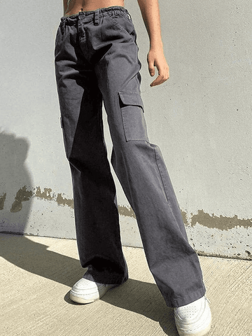 Sonicelife Low Waist Y2K Straight Leg Pants