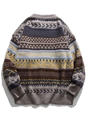 Back To School Sonicelife Oversized Mixed Jacquard Sweater