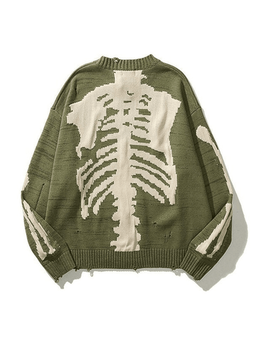 Back To School Sonicelife Oversized Skeleton Knit Sweater