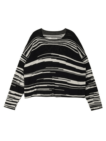 Back To School Sonicelife Oversized Stripe Jumper Knit Sweater