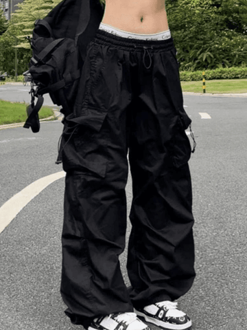 Sonicelife Punk Ruched Baggy Cargo Pants
