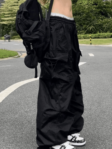 Sonicelife Punk Ruched Baggy Cargo Pants