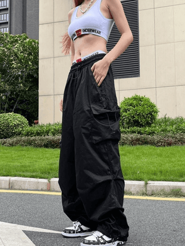 Sonicelife Punk Ruched Baggy Cargo Pants