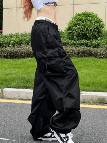 Sonicelife Punk Ruched Baggy Cargo Pants