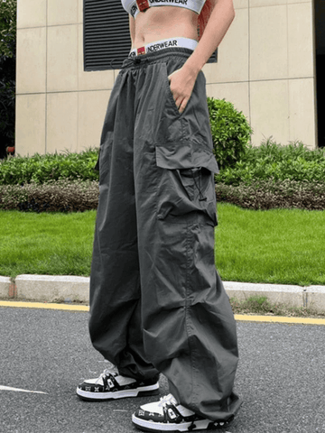Sonicelife Punk Ruched Baggy Cargo Pants