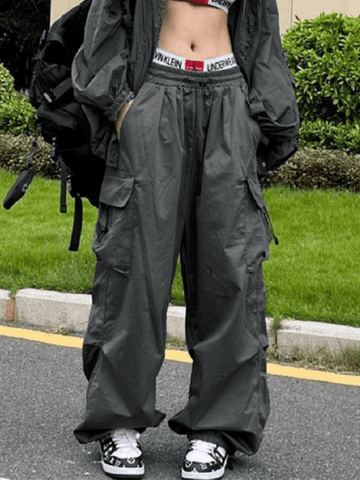 Sonicelife Punk Ruched Baggy Cargo Pants