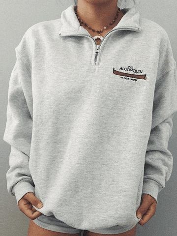 Back To School Sonicelife Quarter Zip Printed Sweatshirt