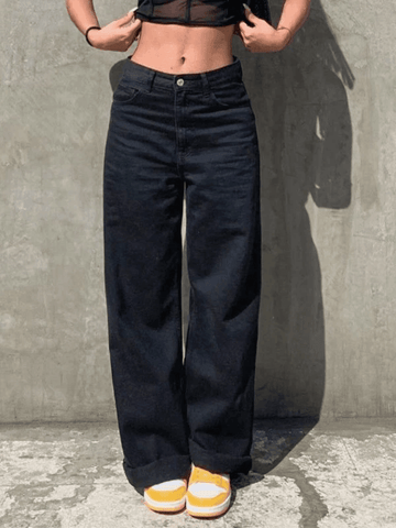 Sonicelife Relaxed Mid-Waist Boyfriend Jeans