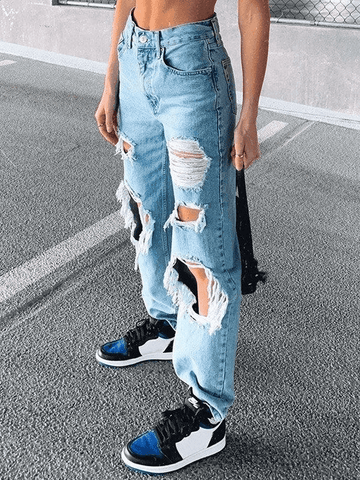 Sonicelife Ripped Boyfriend Jeans