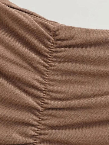 Sonicelife Ruched Ruffle Mini Skirt