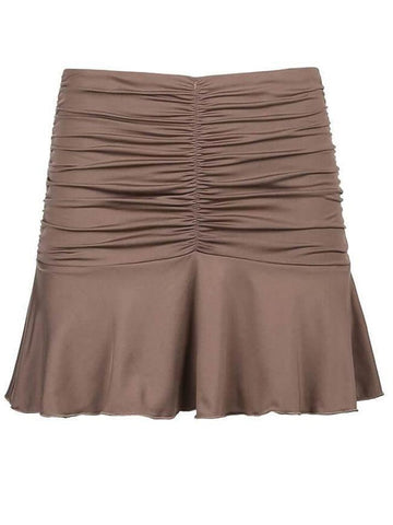 Sonicelife Ruched Ruffle Mini Skirt
