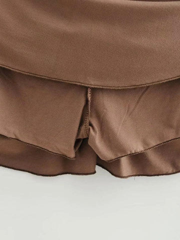 Sonicelife Ruched Ruffle Mini Skirt