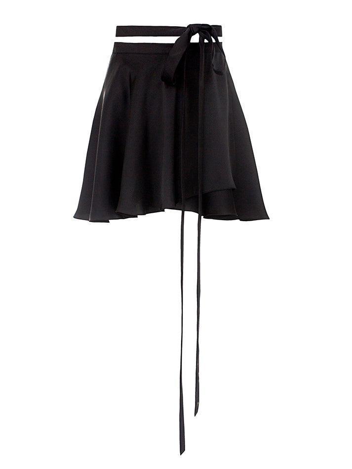 Sonicelife Satin Lace Up Mini Skirt