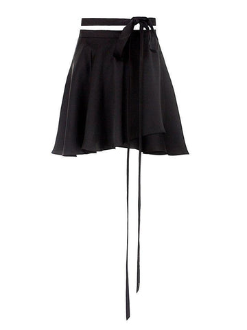 Sonicelife Satin Lace Up Mini Skirt