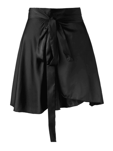 Sonicelife Satin Lace Up Mini Skirt
