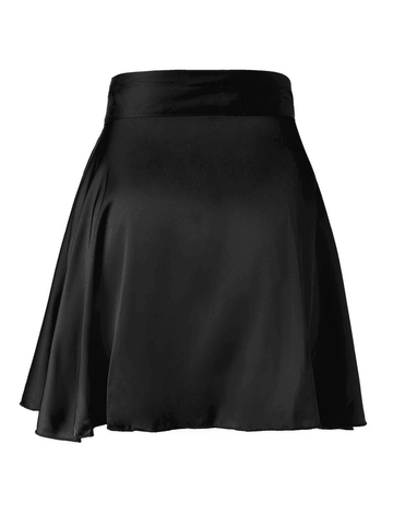 Sonicelife Satin Lace Up Mini Skirt
