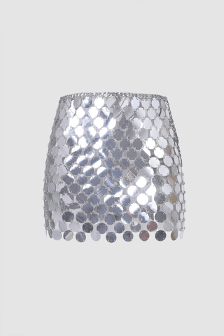 Sonicelife-Sequined Mini Skirt