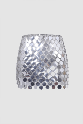 Sonicelife-Sequined Mini Skirt