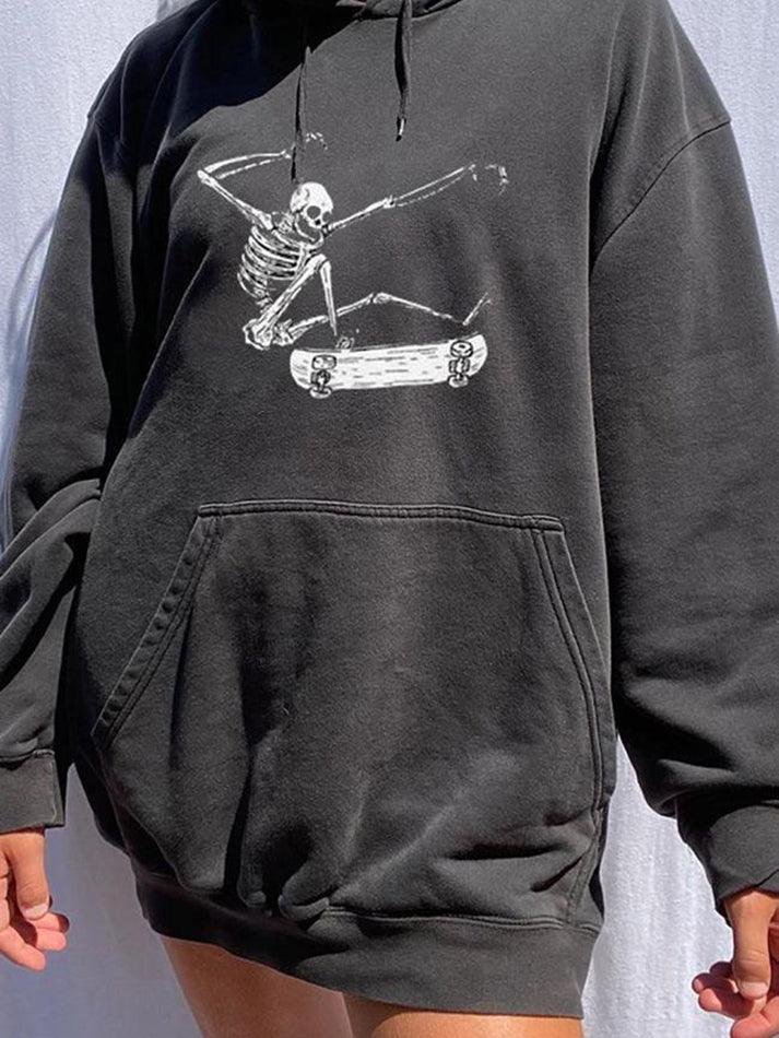 Back To School Sonicelife Skull Skater Print Hoodie