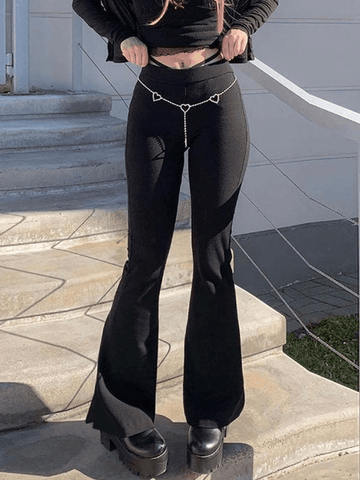 Sonicelife Split High Waist Flare Leg Pants