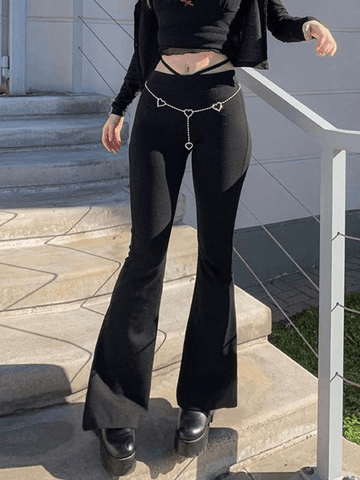 Sonicelife Split High Waist Flare Leg Pants