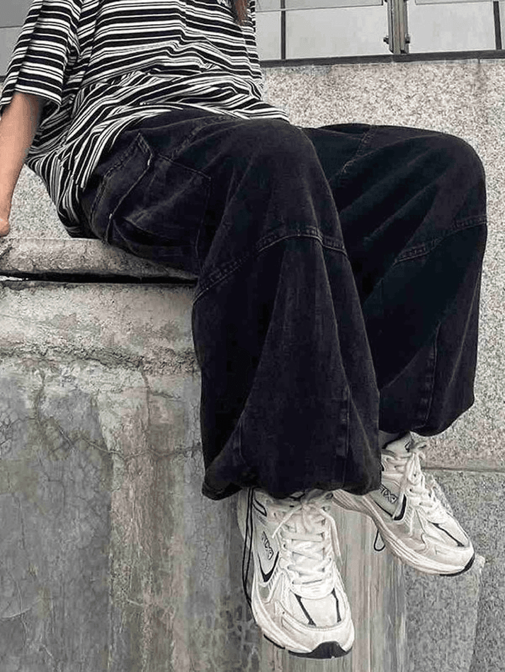 Sonicelife Vintage Baggy Cargo Jeans