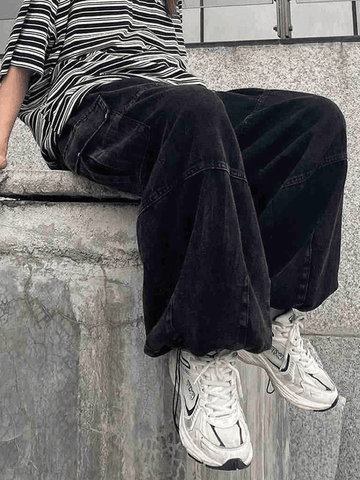 Sonicelife Vintage Baggy Cargo Jeans