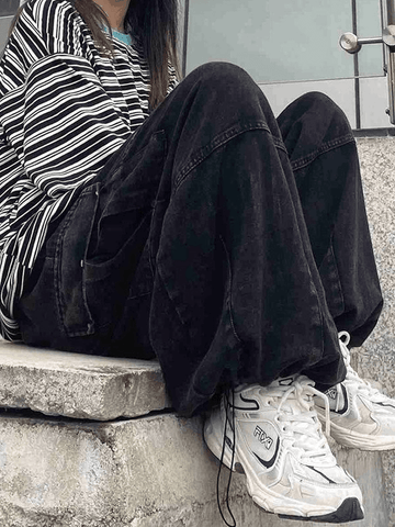 Sonicelife Vintage Baggy Cargo Jeans