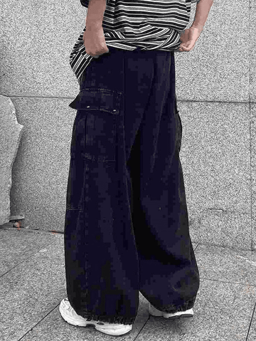 Sonicelife Vintage Baggy Cargo Jeans