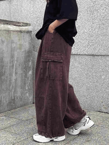 Sonicelife Vintage Baggy Cargo Jeans