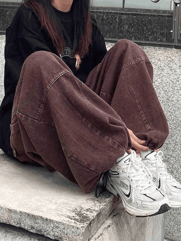 Sonicelife Vintage Baggy Cargo Jeans