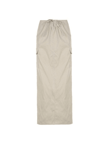 Sonicelife Vintage Pocket Long Cargo Skirt