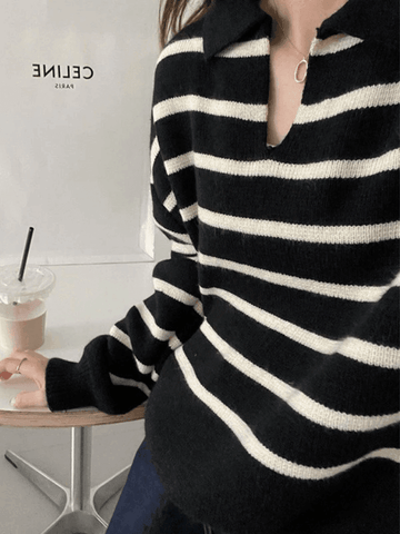 Sonicelife Vintage Striped Pullover Sweater