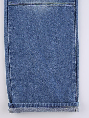 Sonicelife Vintage Washed Heart Print Jeans