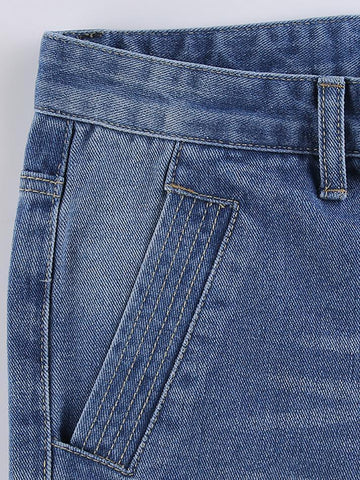Sonicelife Vintage Washed Heart Print Jeans
